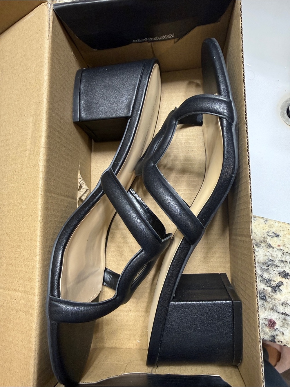 Black Block Heel Sandals